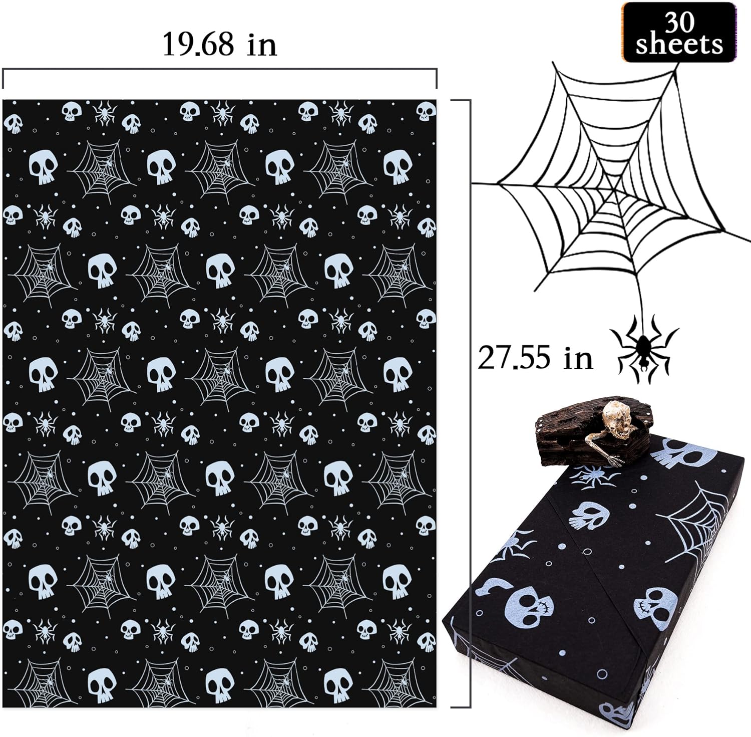 MR FIVE Halloween Black Tissue Paper 30 Sheets