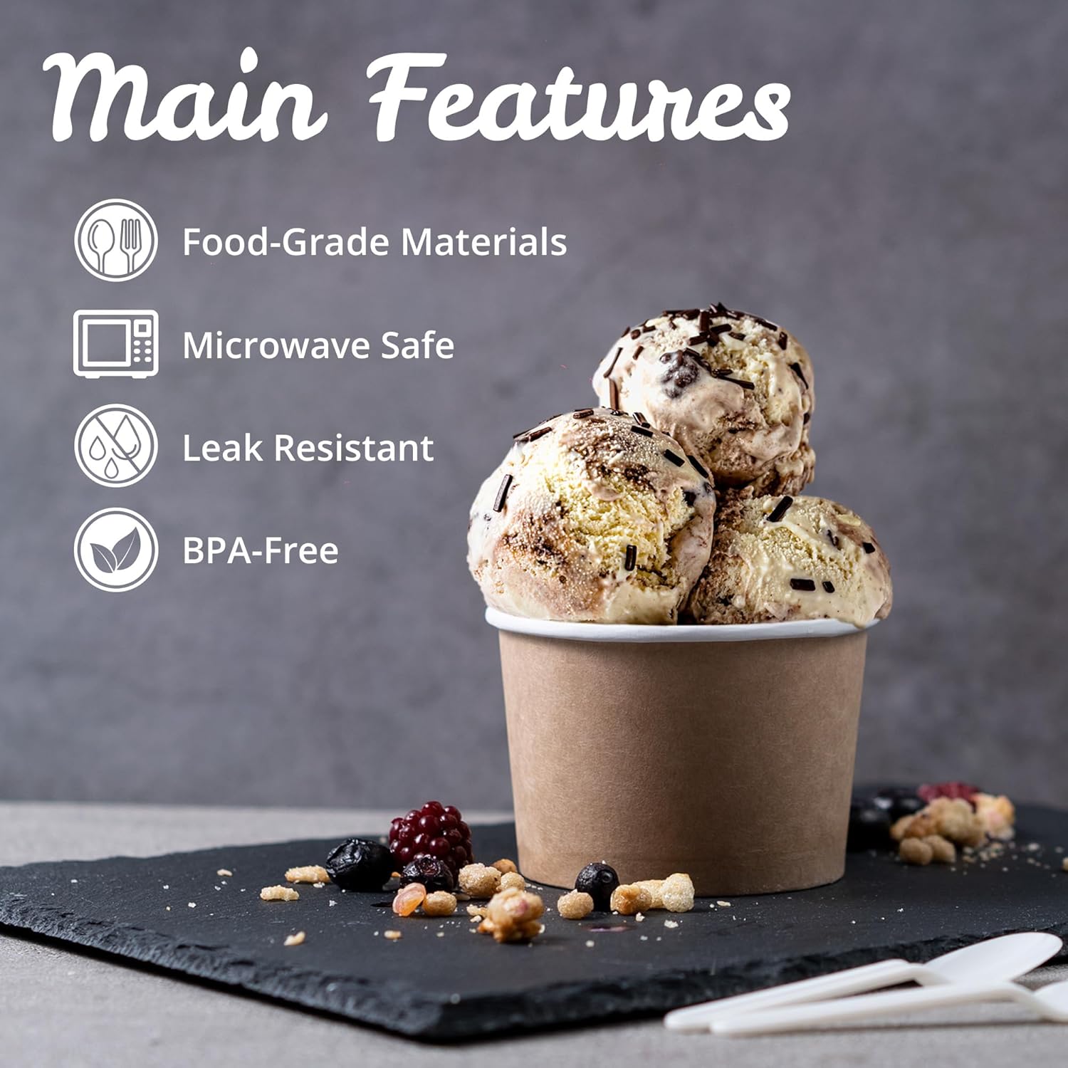 MATICAN 100-Count 9-Ounce Disposable Ice Cream Cups