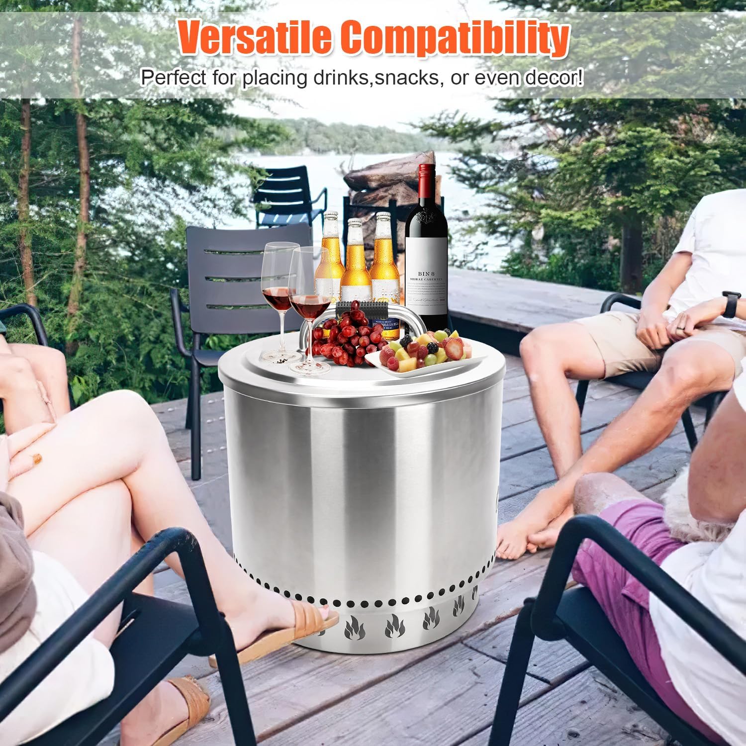 Fire Pit Lid and Stand for Solo Stove Bonfire 20