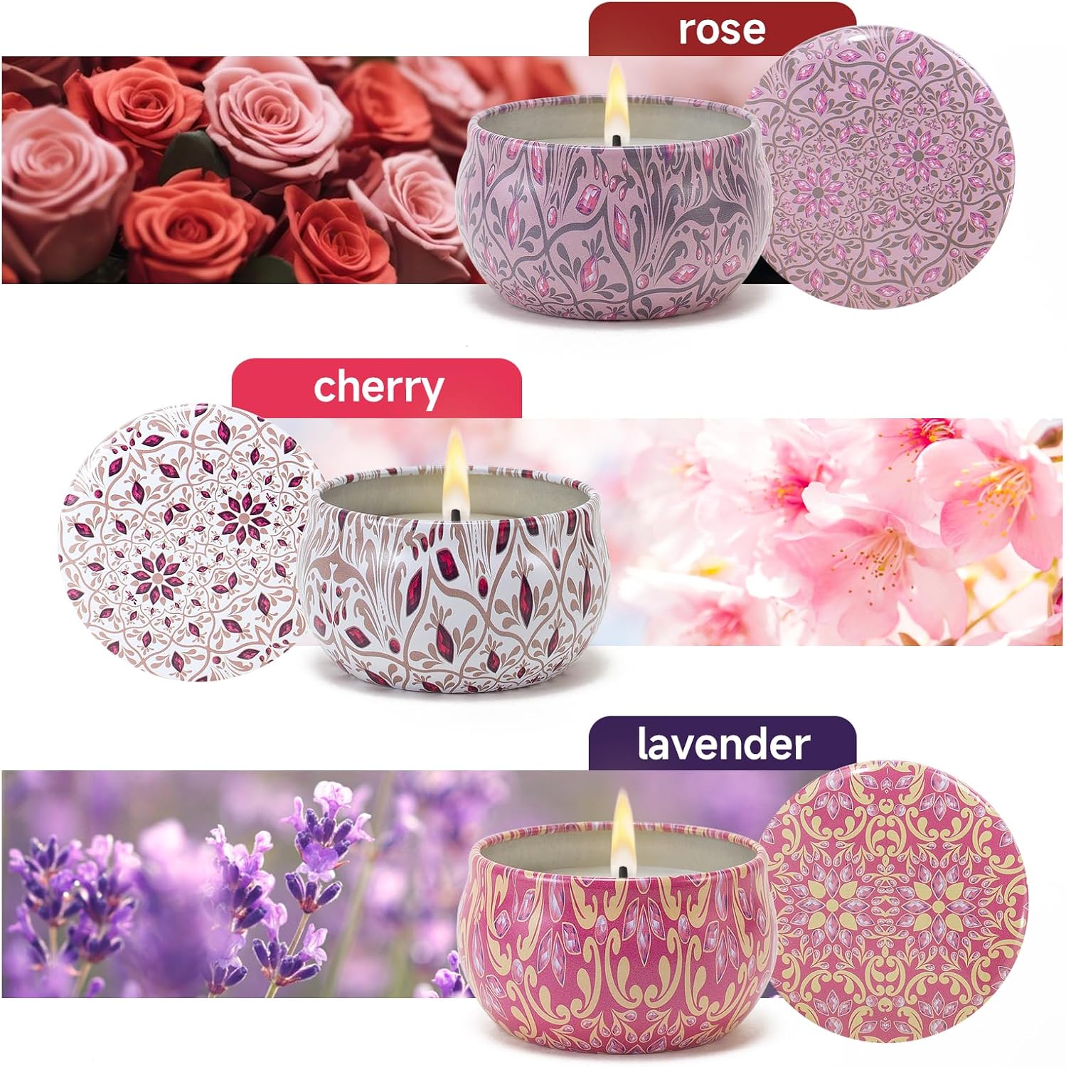 AGOL 3 Pack Aromatherapy Candles for Women