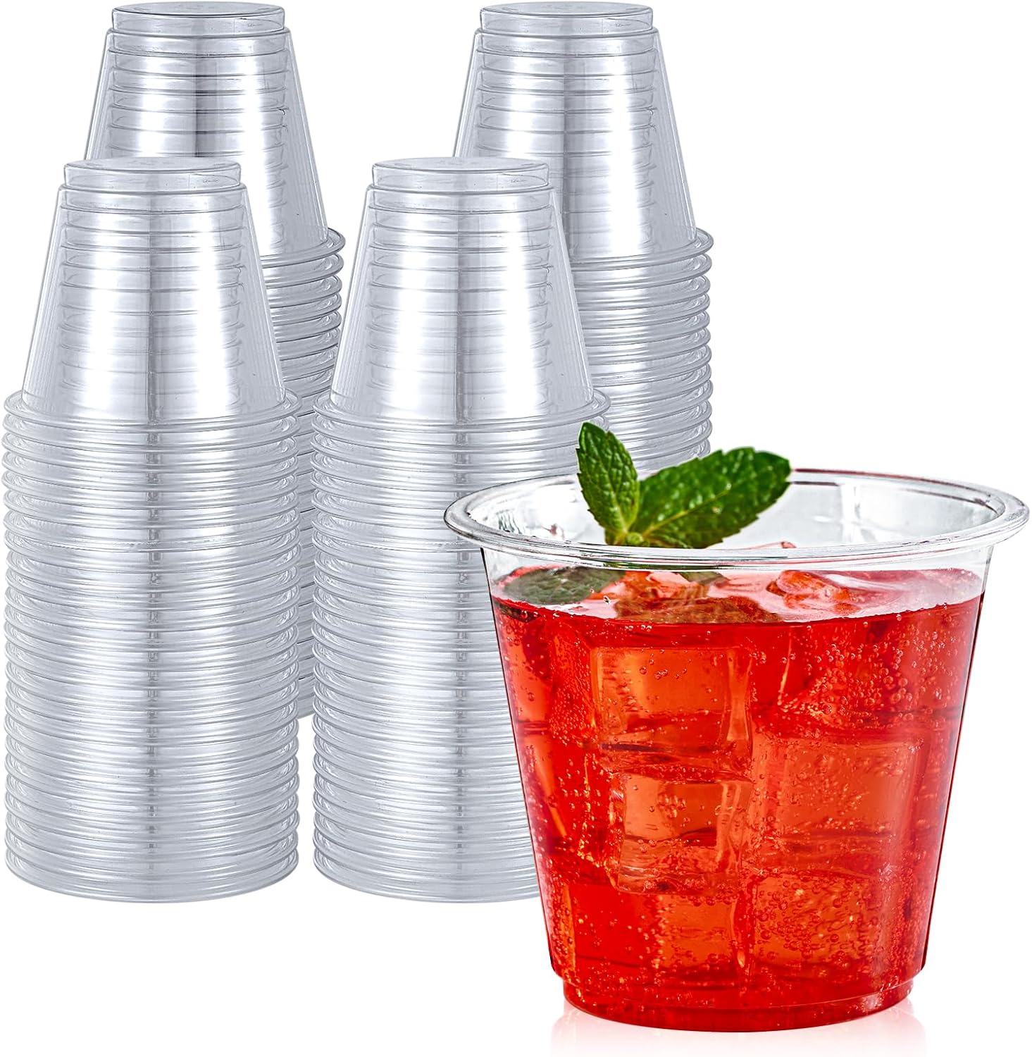 Turbo Bee 50 Pack 9 oz Clear Plastic Cups