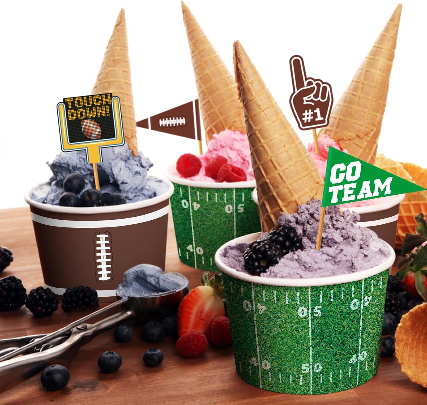 Gatherfun Football Snack Cup Kit for 50 Guests
