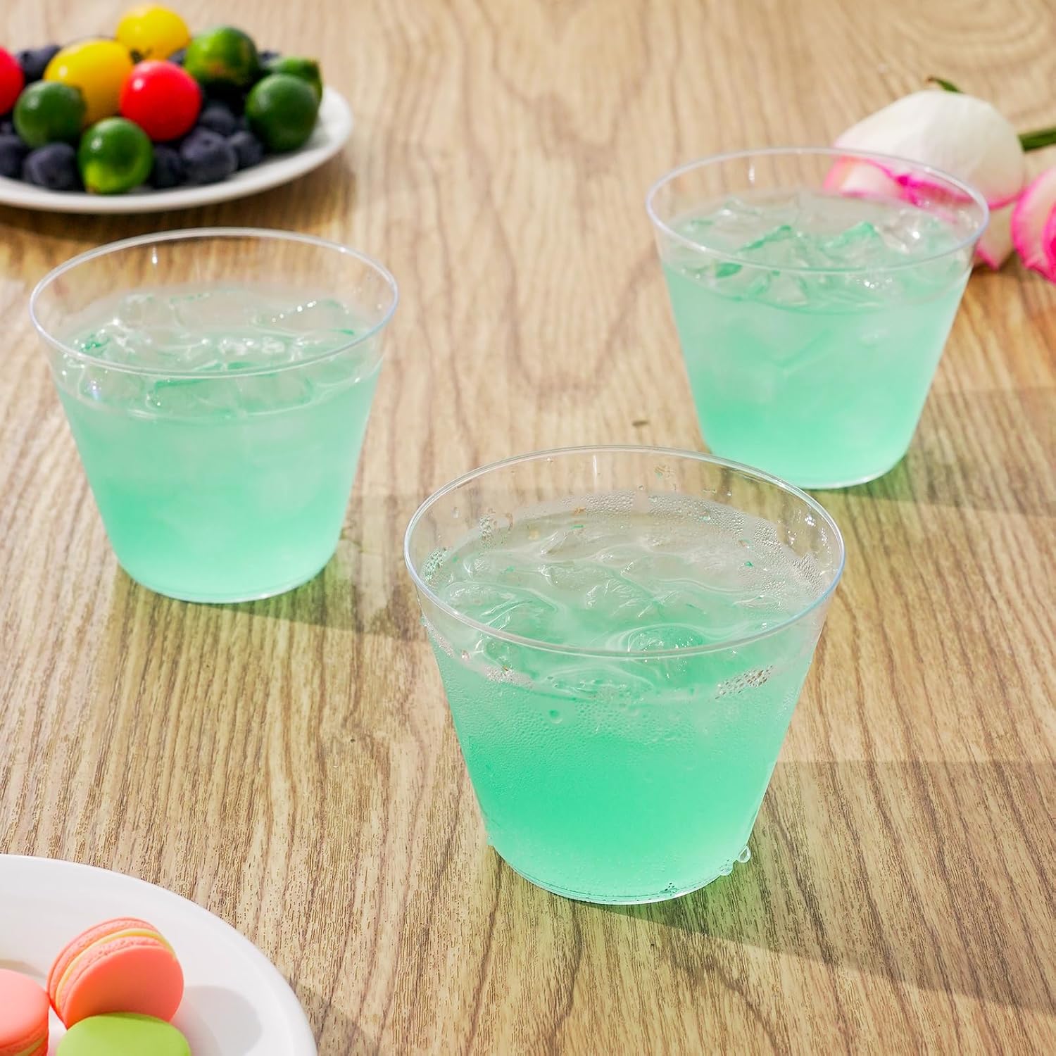 9 Oz Clear Plastic Cups 100 Pack for Events