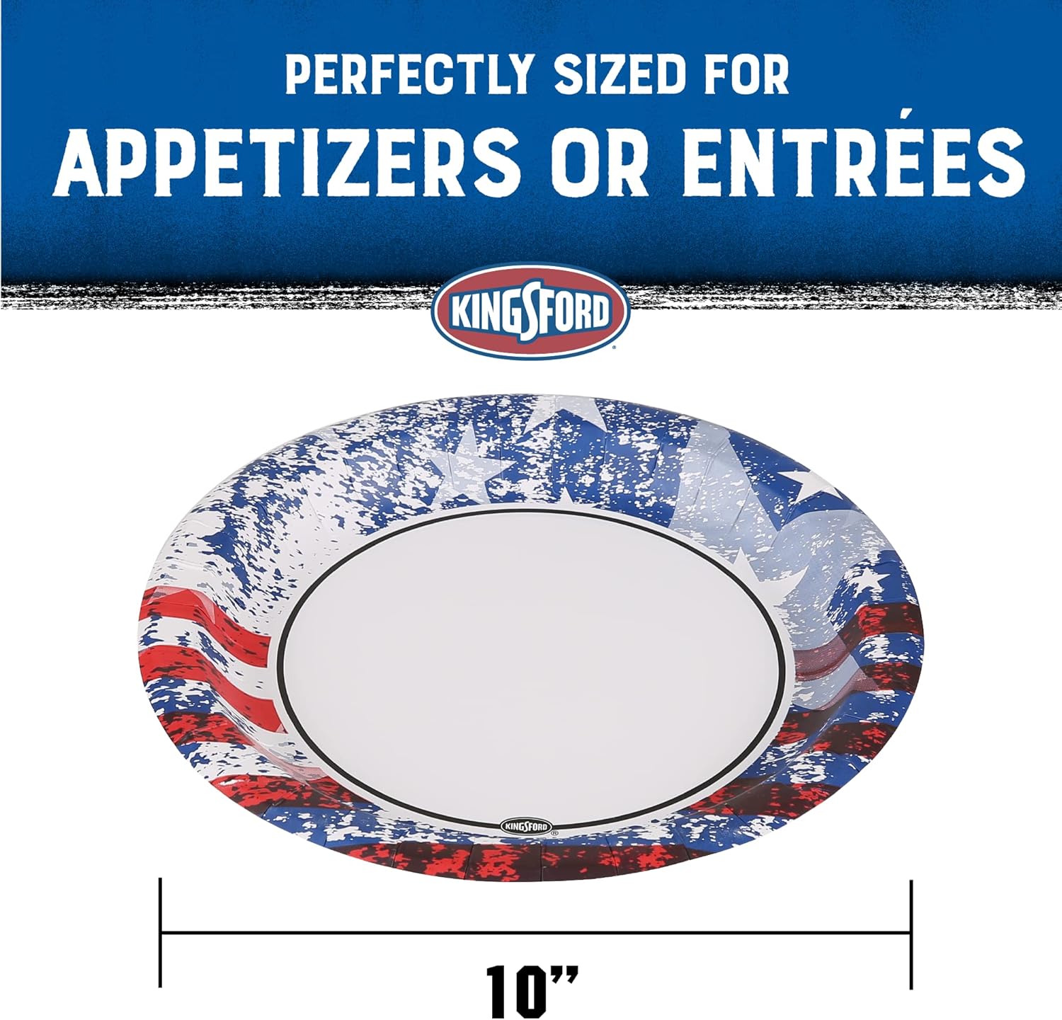 Kingsford Heavy Duty Soak Proof Plates 35 Count American Flag