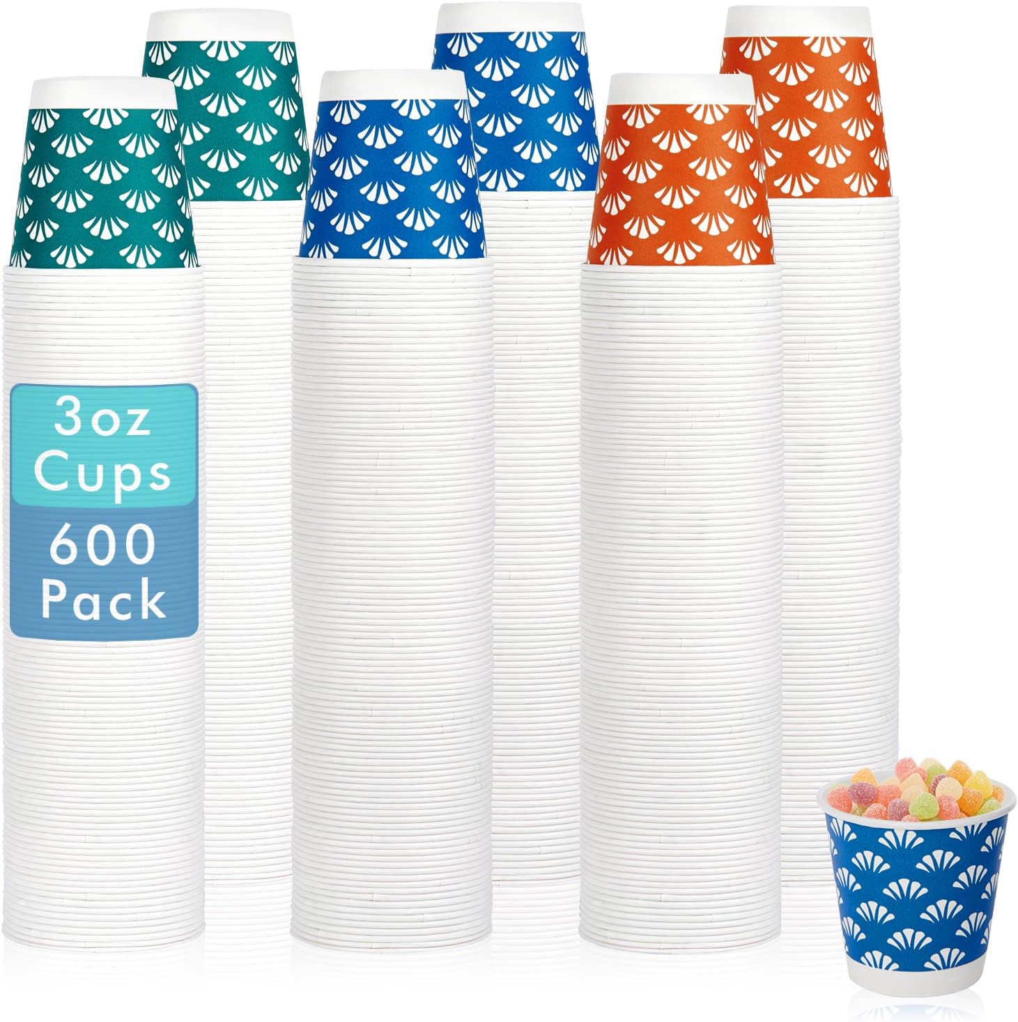 JollyPack 600 Pack 3 oz Disposable Paper Cups