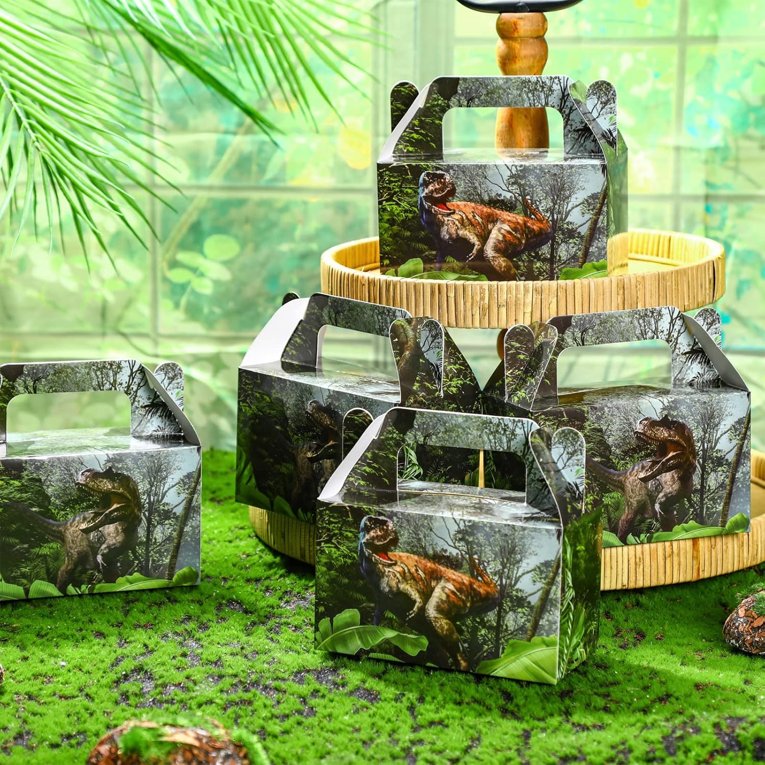 Sinmoe Dinosaur Party Favor Boxes - 12 Pack Medium Size