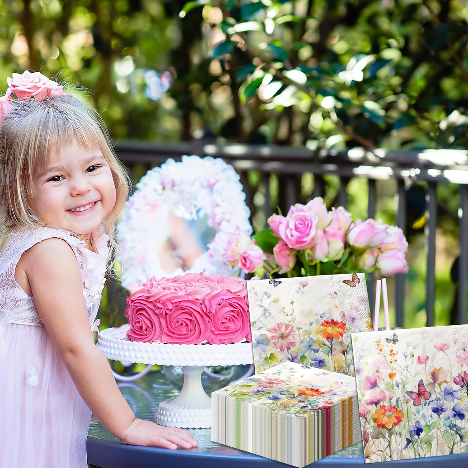 Wildflower Themed Party Napkins 40PCS