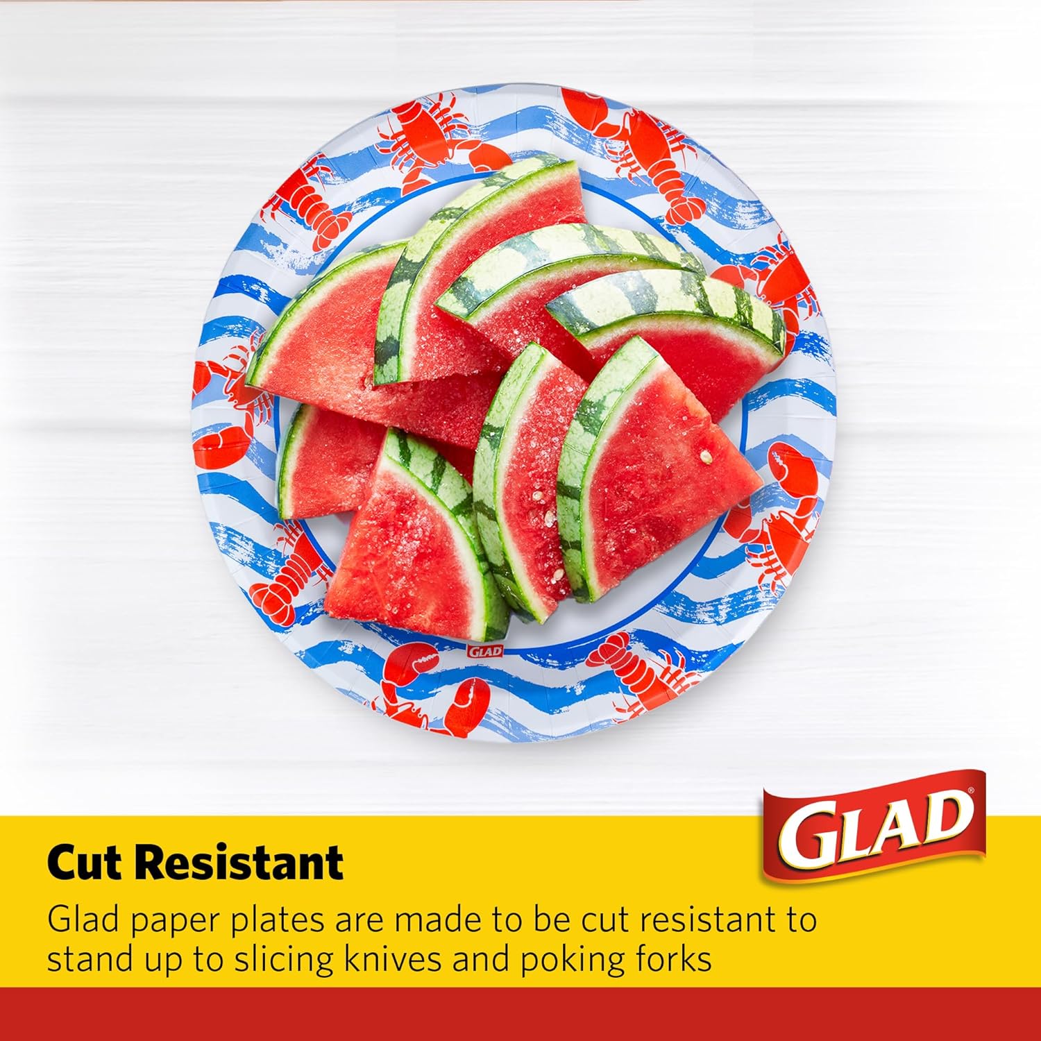 Glad Round Disposable Paper Plates 10 Inch 50 Count