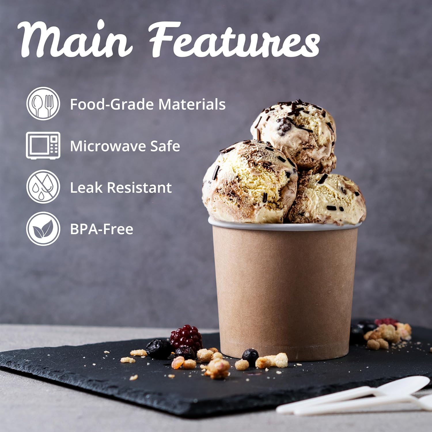 MATICAN 100-Count 11-Oz Paper Ice Cream Cups