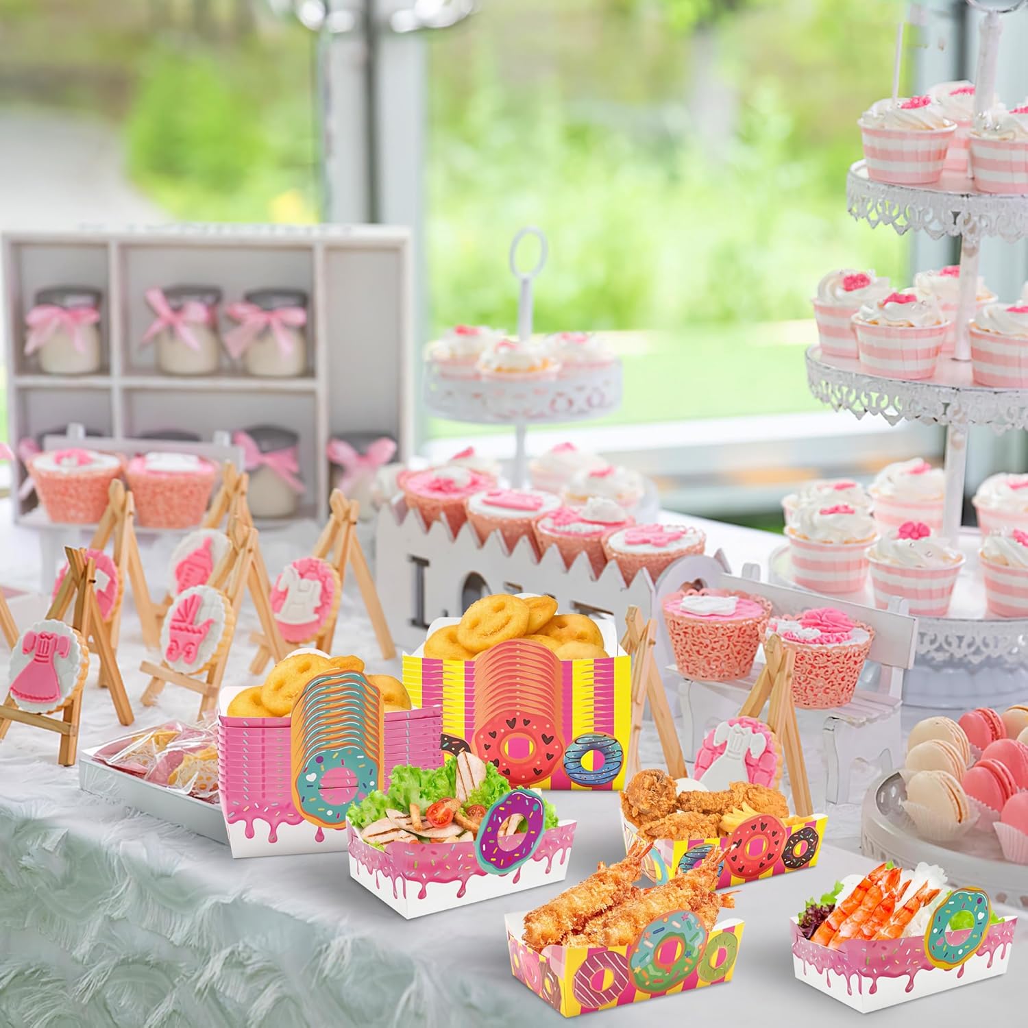 Donut Shaped Paper Snack Bowls 24pcs Birthday Party Decor