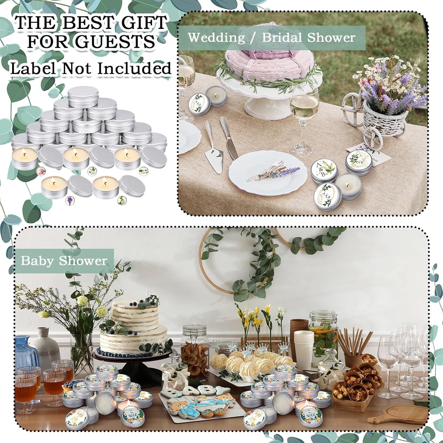 MTLEE 50 Pcs Romantic Scented Candles Gift Set