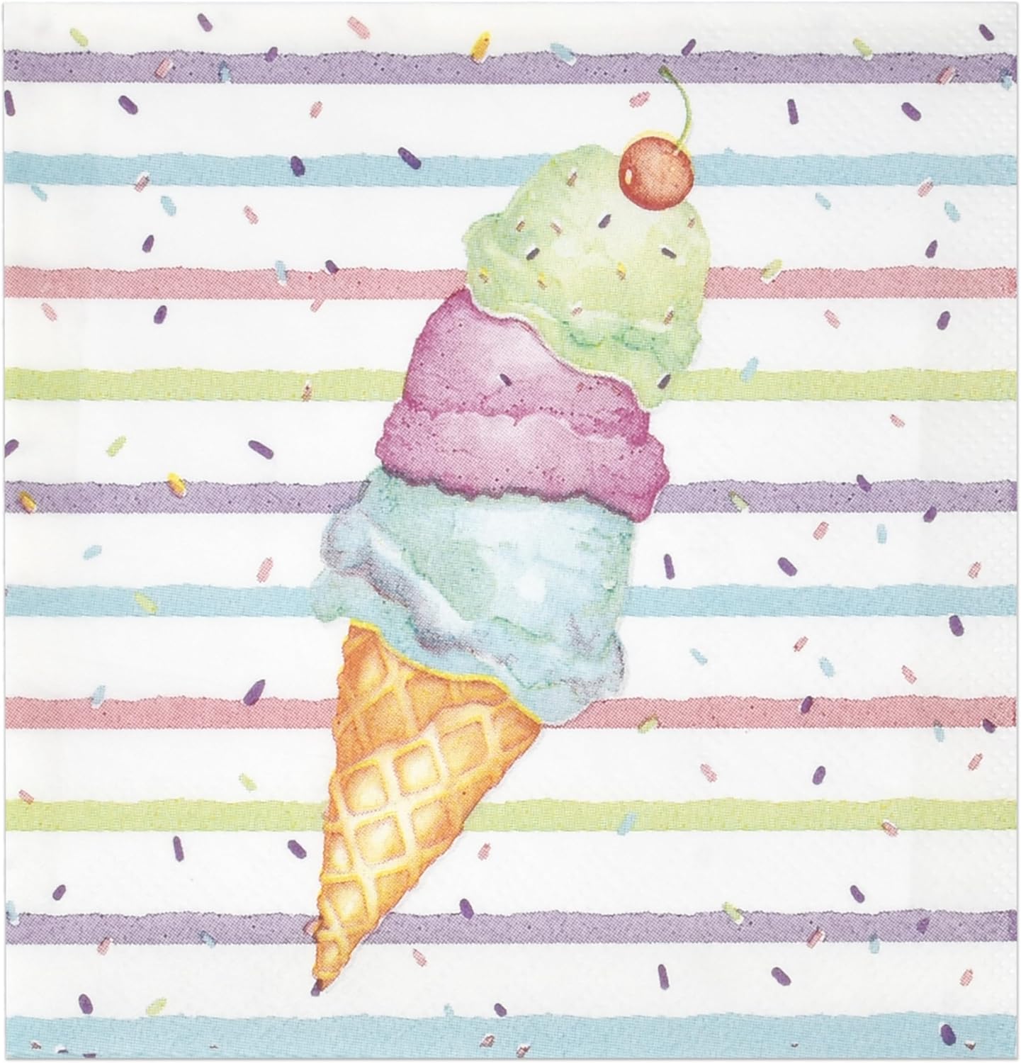 Gift Boutique Ice Cream Cone Napkins for Birthday Parties