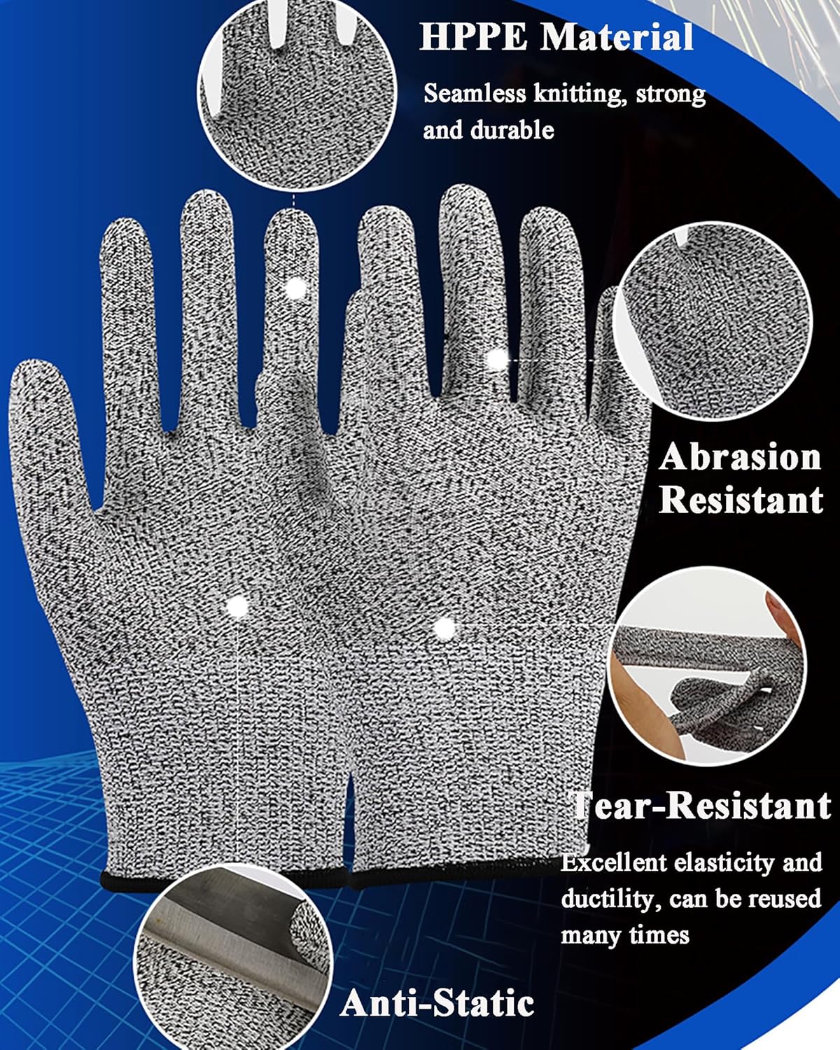 Cut Resistant Gloves for Construction and Kitchen Use