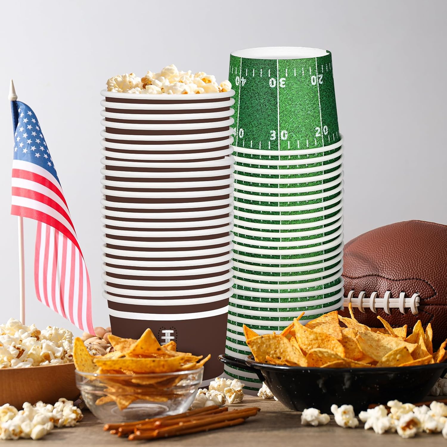 Gatherfun Football Snack Cup Kit for 50 Guests