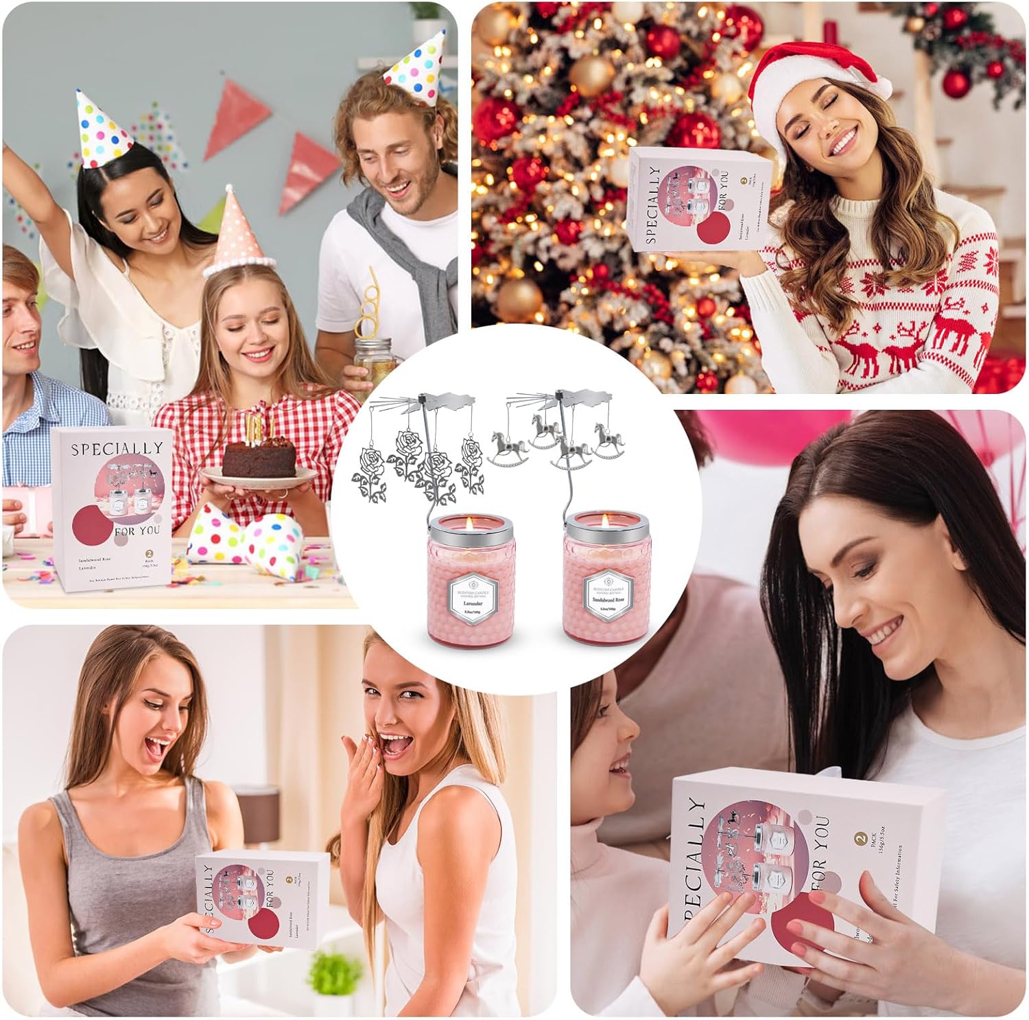 Rotatable Scented Candles for Women 55 Oz Set