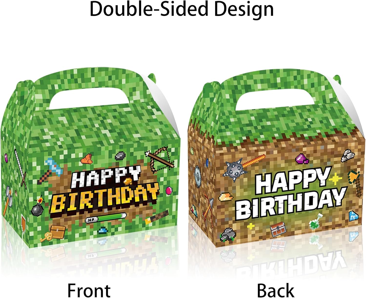 16 Piece Pixel Style Goodie Boxes for Birthday Parties