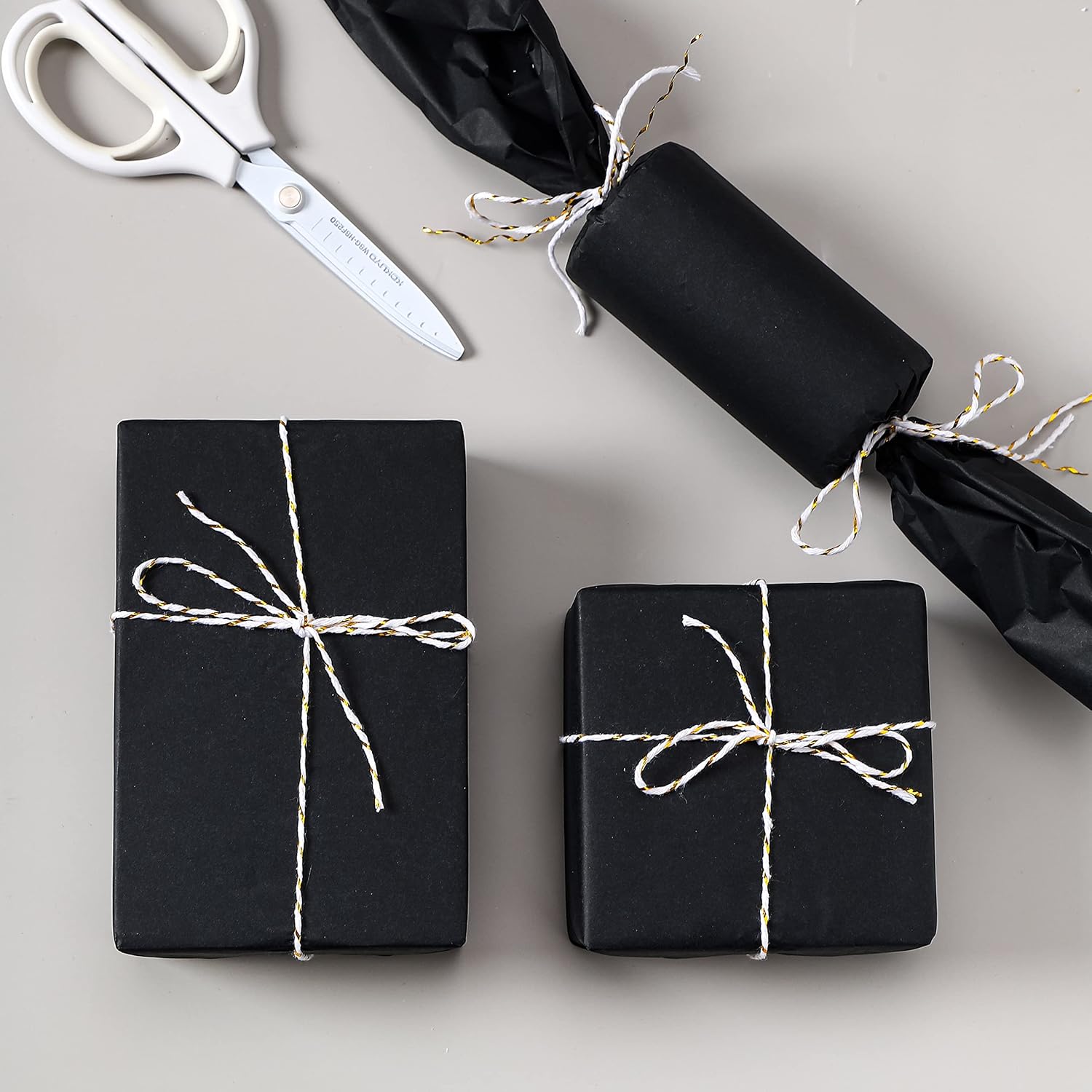 Packanewly 480 Sheet Black Tissue Paper Gift Wrap
