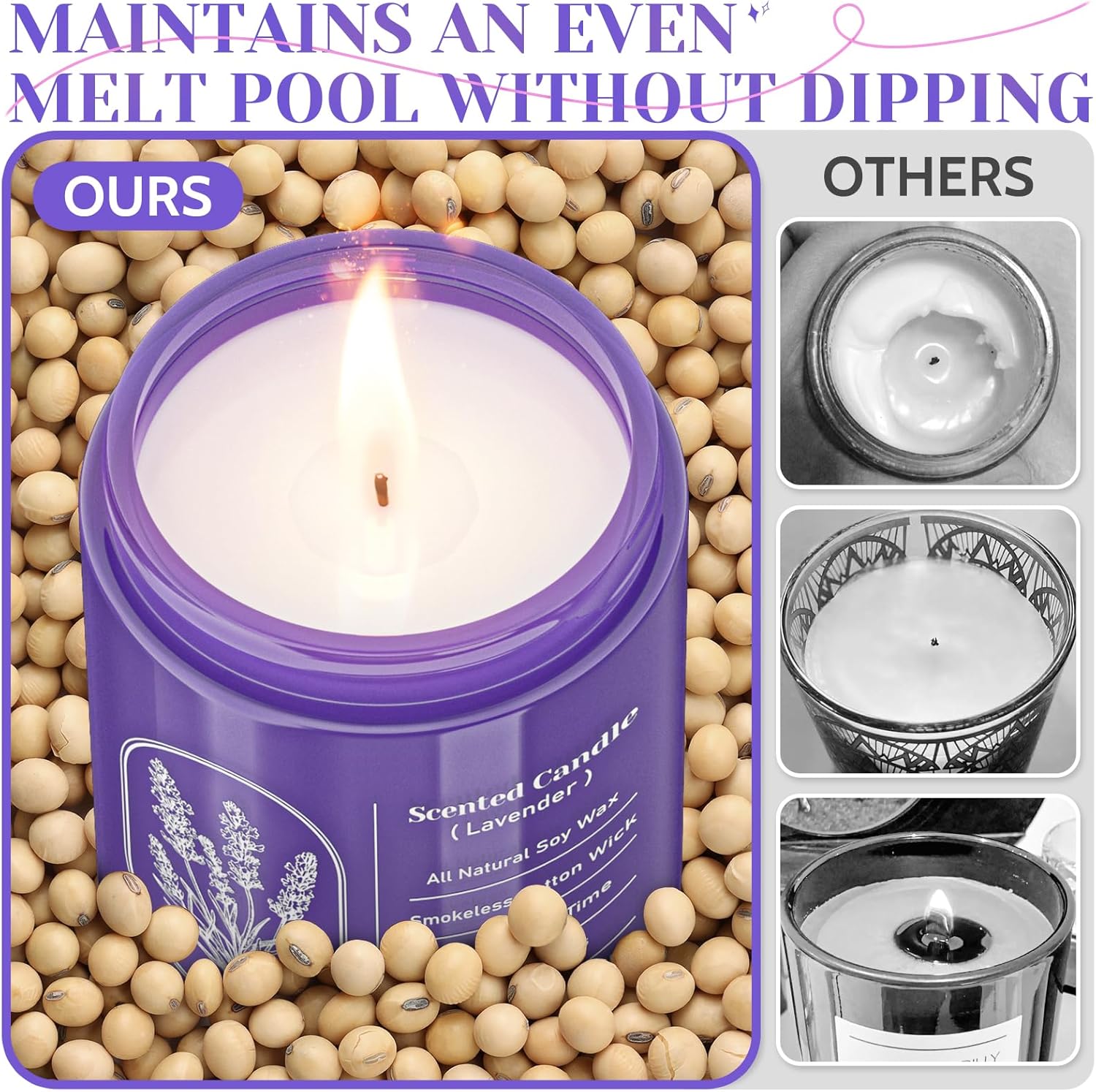 WarmEmbrace Lavender Candle 76 Oz Purple Jar