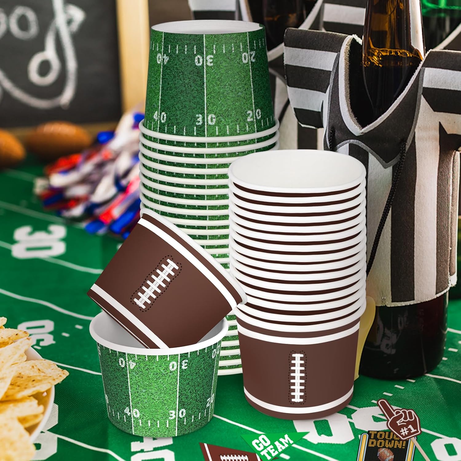 Gatherfun Football Snack Cup Kit for 50 Guests