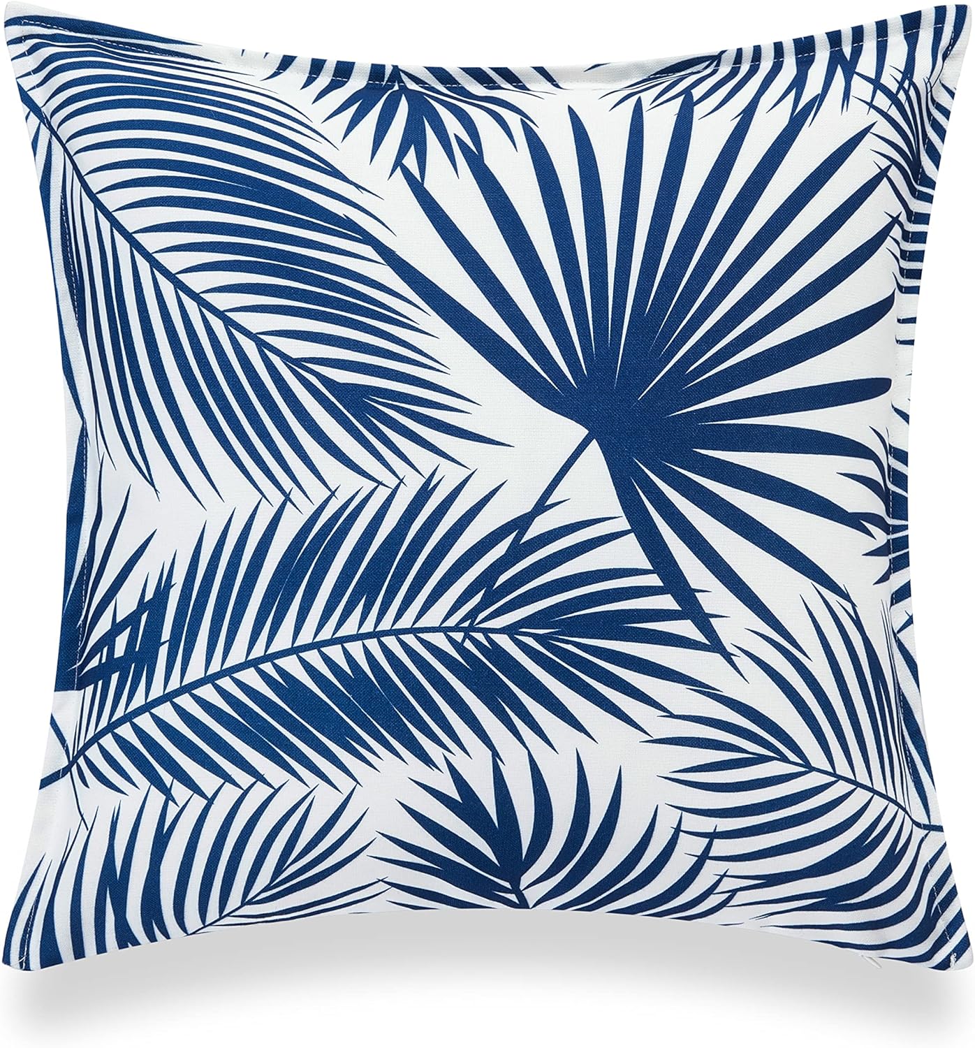 Hofdeco Premium Navy Blue Palm Leaf Throw Pillow Cover