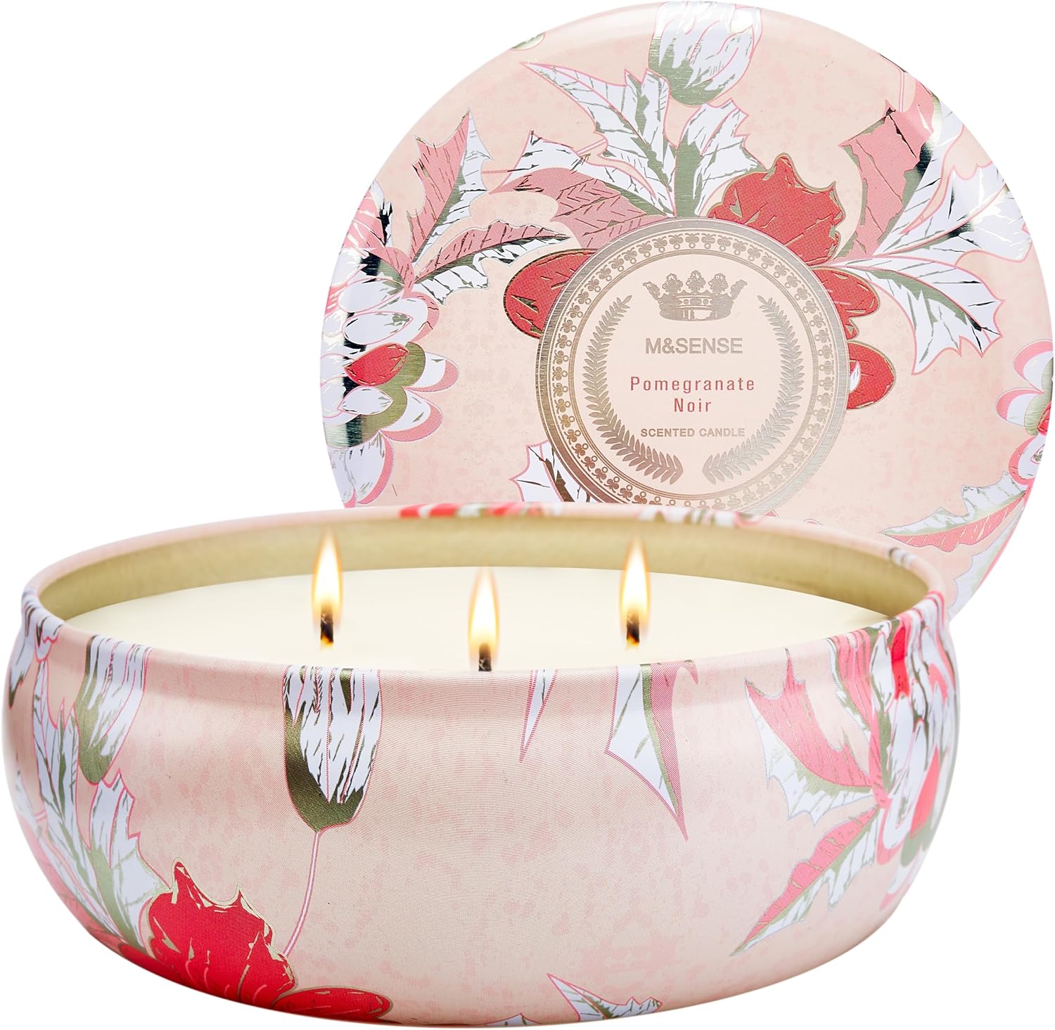 MSENSE Soy Scented Candles with 3 Wicks 12oz 40 Hours Burn
