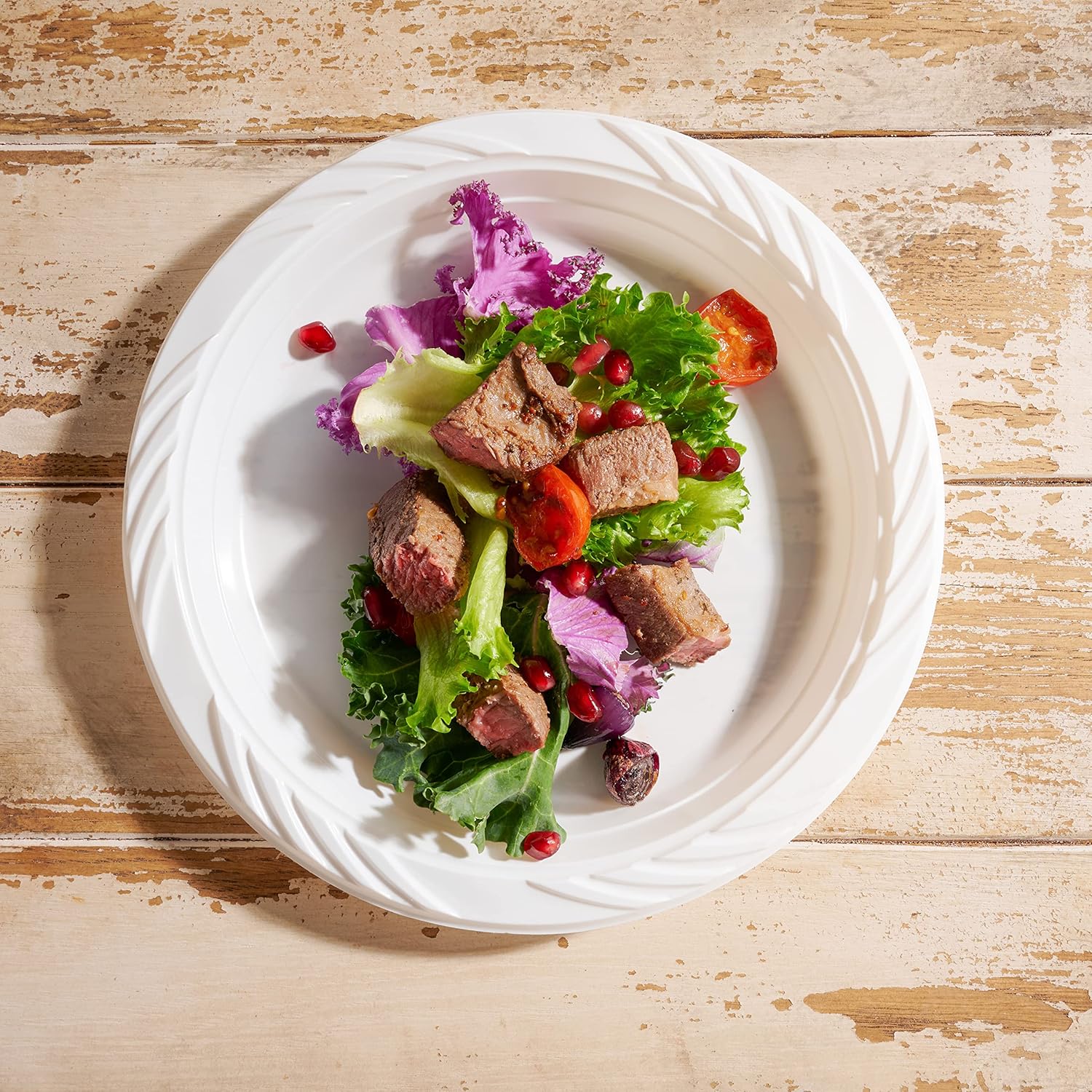 200 Pack White Plastic Dinner Plates 9 Inch
