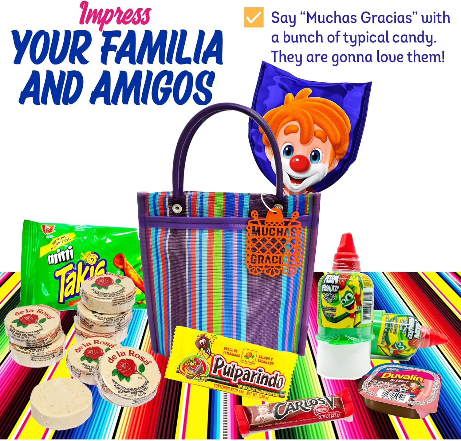 12 Mini Mercado Bags for Fiesta Mexicana Party Favors