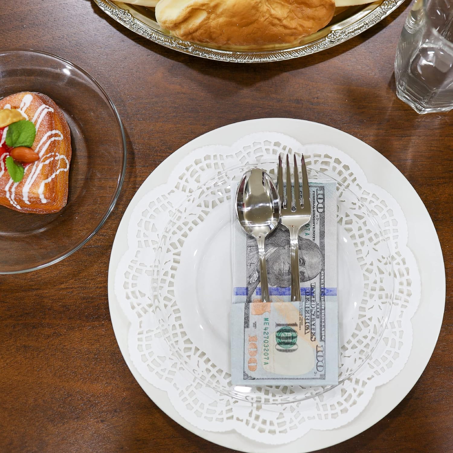 Iconikal 48 Count Disposable Napkins With 100 Bill Design