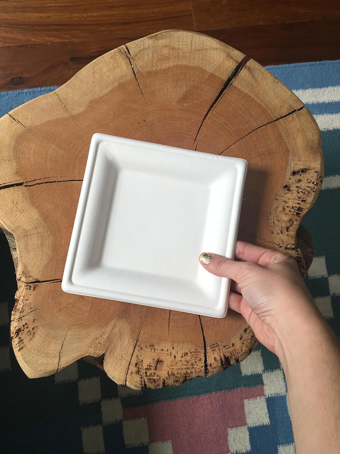 TAMRAN Susty Party 6 Inch Compostable Square Plates 50 Count
