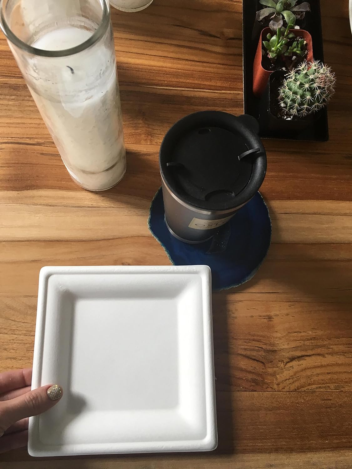 TAMRAN Susty Party 6 Inch Compostable Square Plates 50 Count