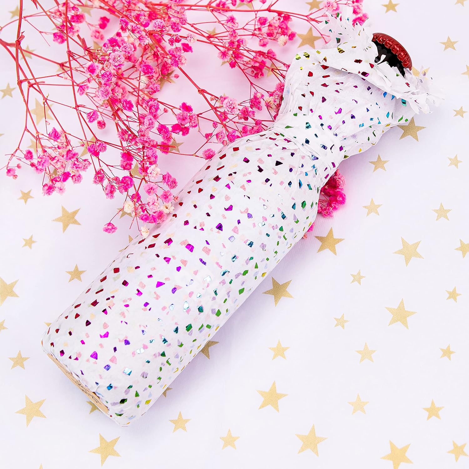 MR FIVE 25 Sheets Rainbow Glitter Tissue Paper for Gift Wrapping