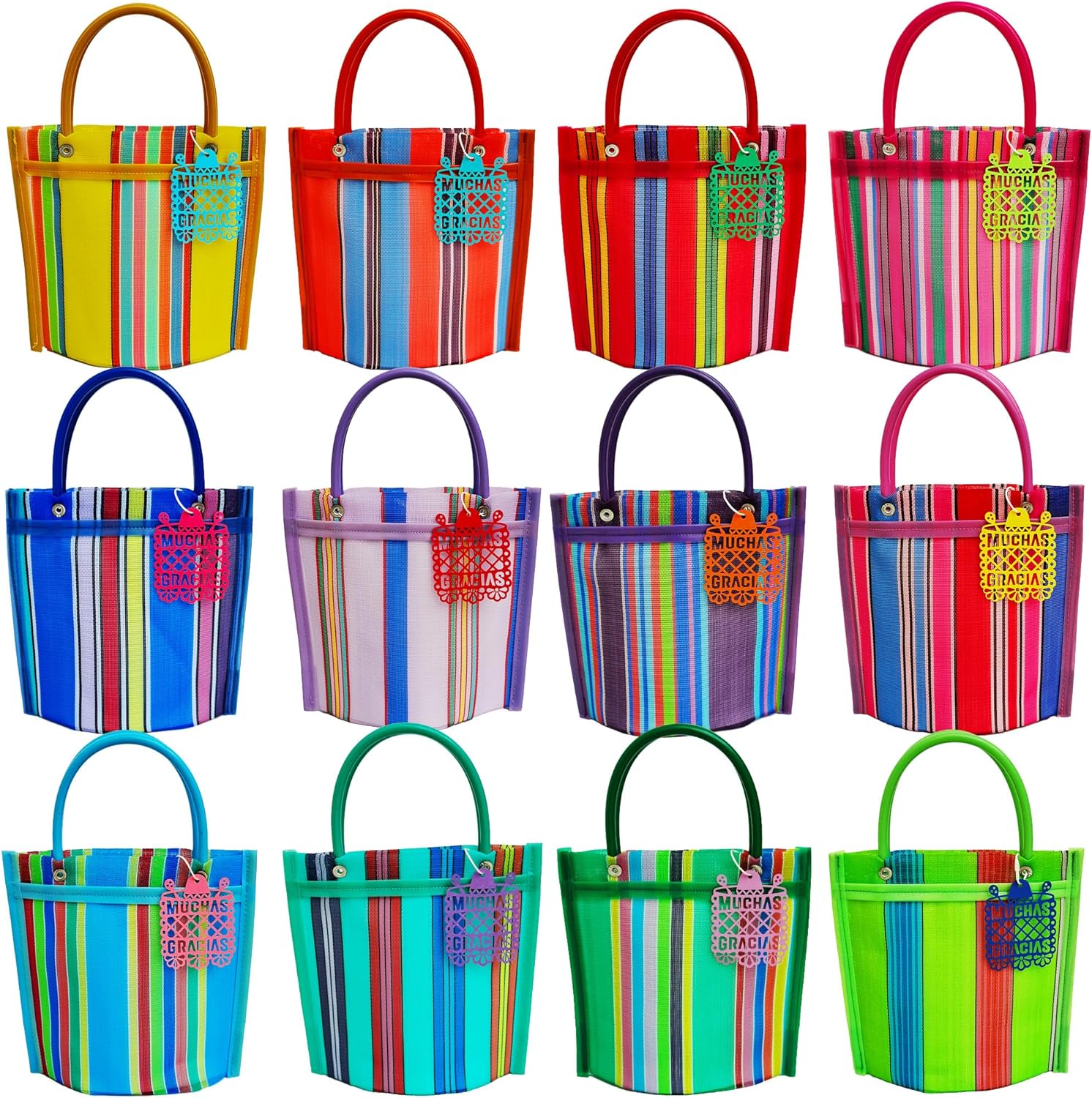 12 Mini Mercado Bags for Fiesta Mexicana Party Favors