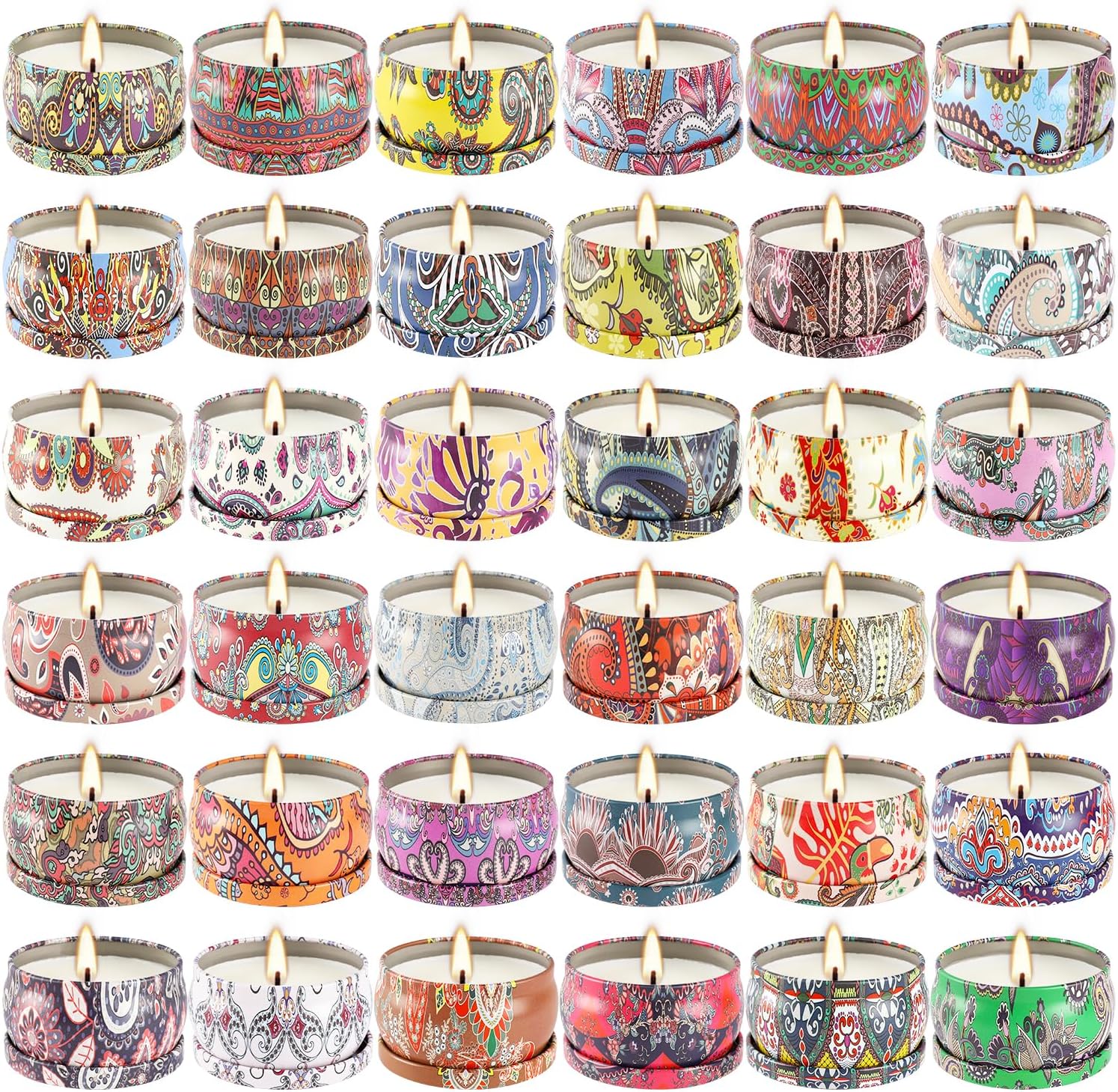 Scented Candles Gift Set of 36 25oz Travel Tins with Relaxing Scents