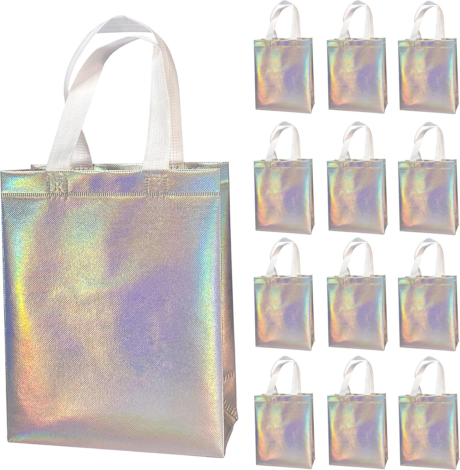 12 Pcs Non-Woven Reusable Gift Bags With Handles 8x4x10 Inch