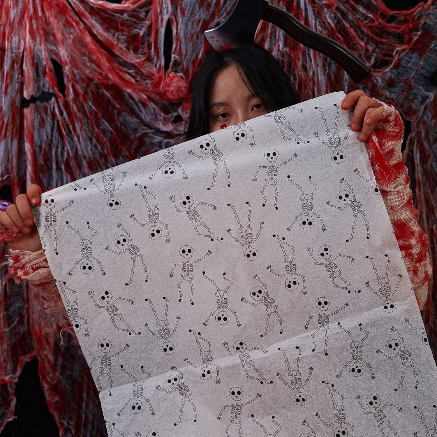 MR FIVE 20 x 28 Black Skeleton Tissue Paper Bulk 30 Sheets