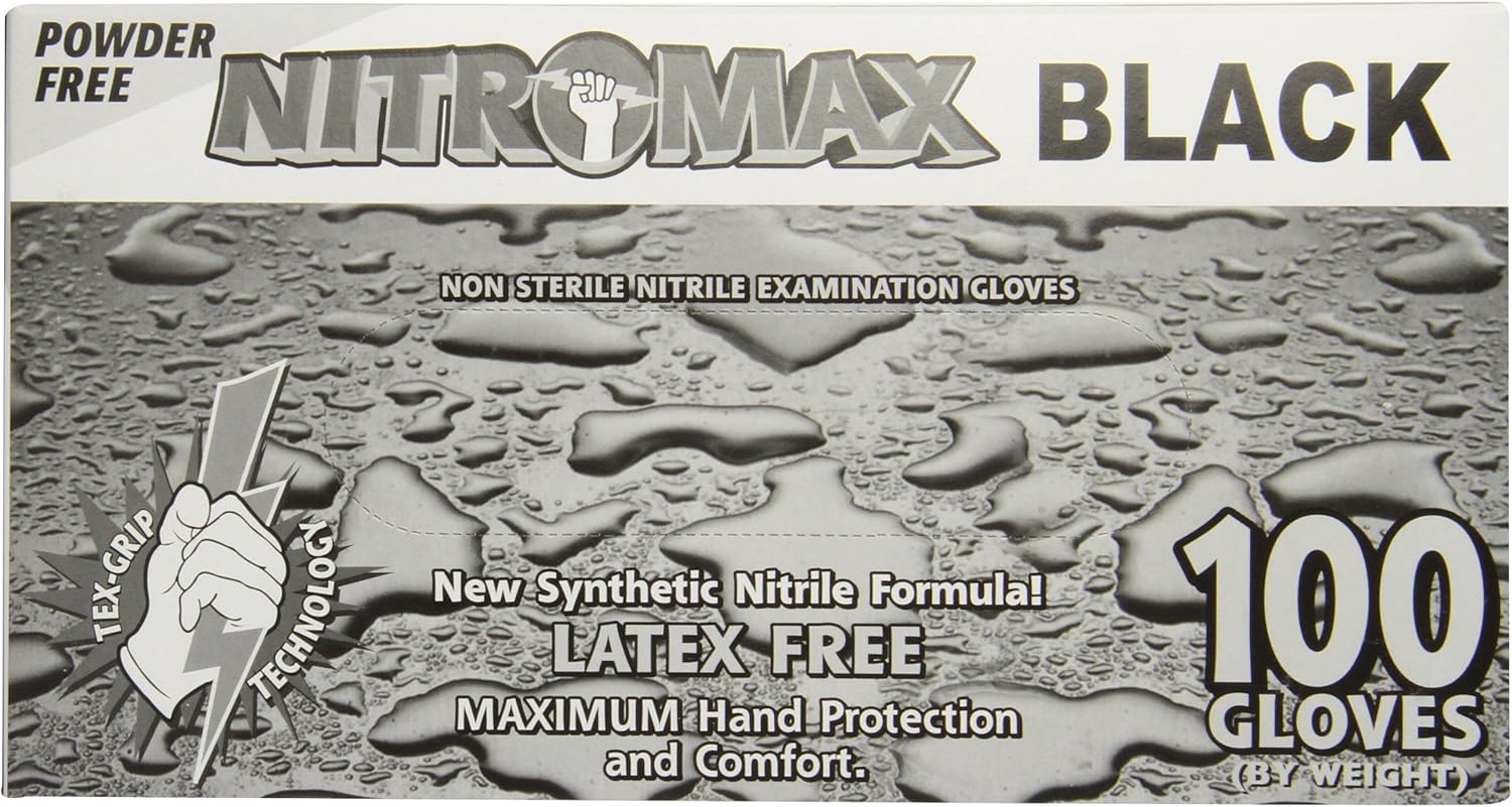Emerald 1083-B Nitrile Exam Gloves Black 5 Mil