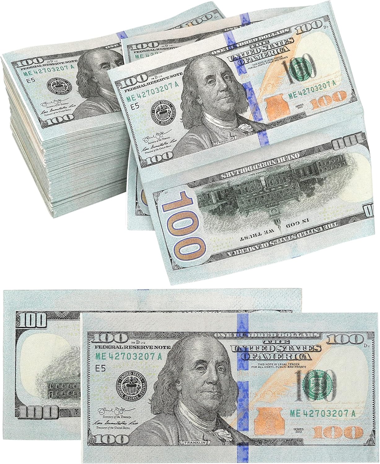 Iconikal 48 Count Disposable Napkins With 100 Bill Design
