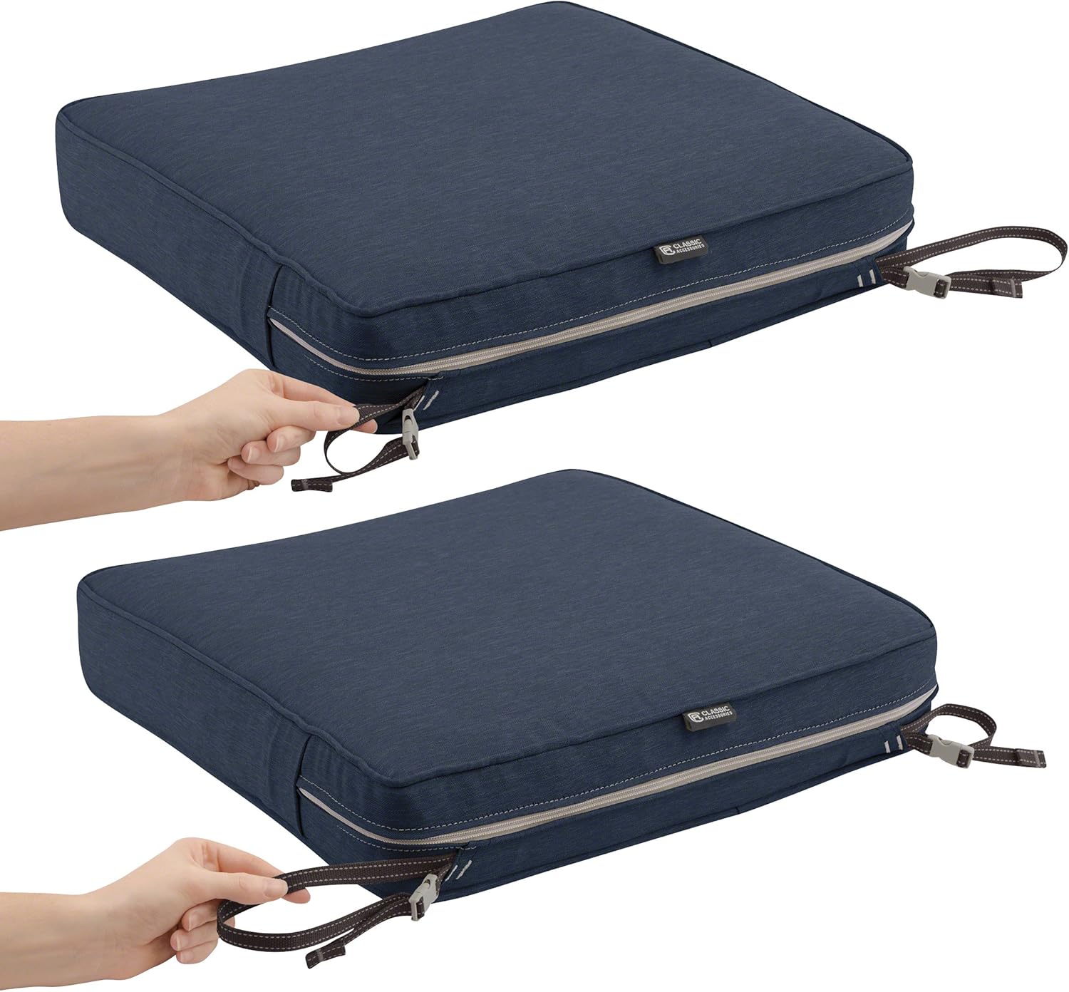 Classic Accessories Water-Resistant 19x19x3 Inch Square Seat Cushion Cover