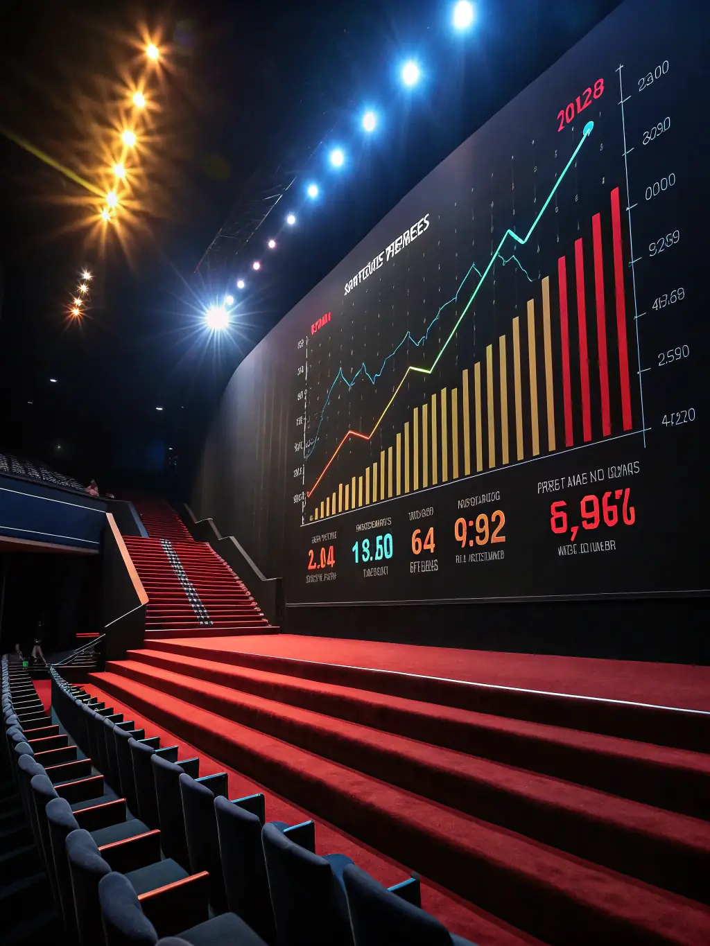 A graph showing upward trending lines and positive growth indicators, with a magnifying glass focusing on the key data points, symbolizing data-driven insights and measurable results.
